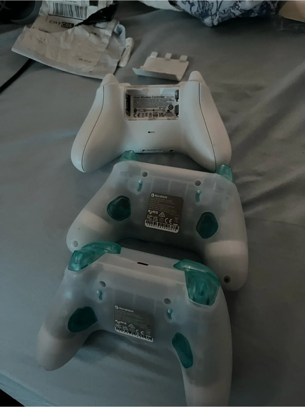 Teal Floral Xbox Controller Shell - Teal